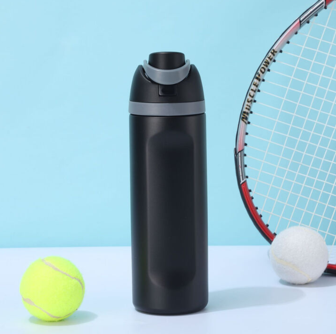 Insulated Stainless Steel Water Bottle with Straw, BPA-Free Sports Water Bottle, Great for Travel, 24 Oz, Denim