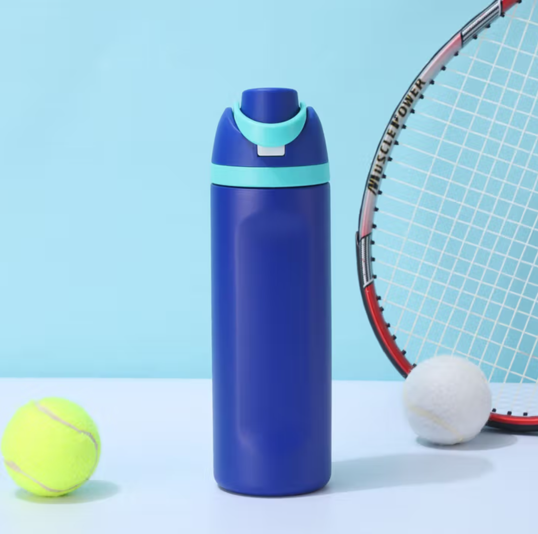 Insulated Stainless Steel Water Bottle with Straw, BPA-Free Sports Water Bottle, Great for Travel, 24 Oz, Denim